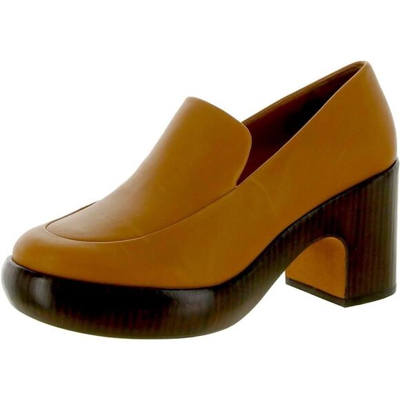 Vince Narissa Tan Leather Platform Loafer Clogs | Size 6.5 - Picture 1 of 11
